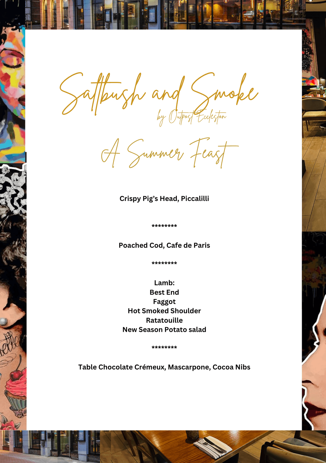 Saltbush & Smoke Summer Feast Menu